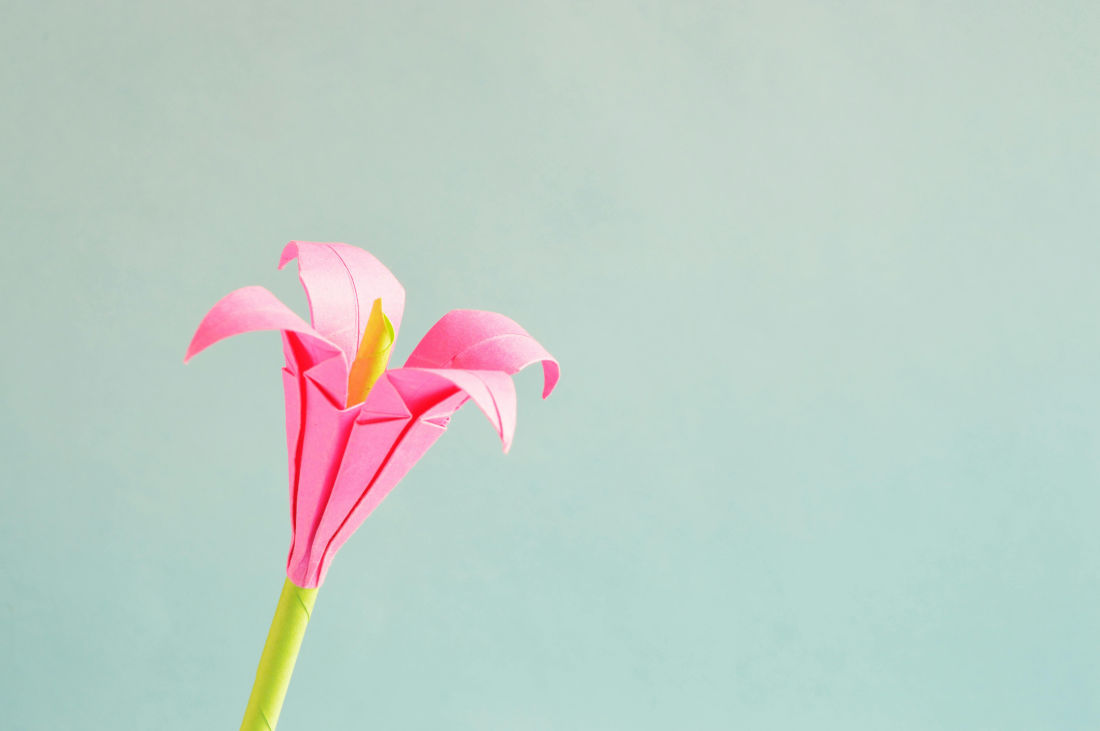An origami flower, creative way to improve cognitive health